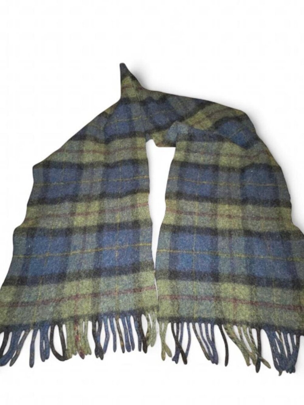 Pringle of Scotland 100% Pure New Wool Plaid Scarf with Fringe